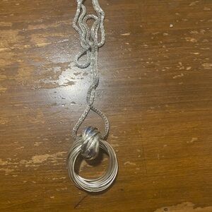 Elegant Silver Knot Pendant Necklace